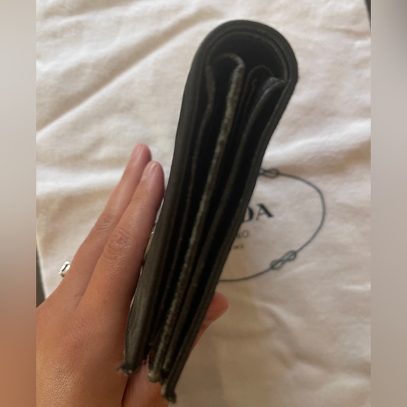 Sold!   ❌ Prada nylon wallet black bifold authentic leather - Picture 15 of 16